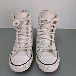 Converse Chuck Taylor All Star Leather High Top Zip Back Sneakers Size 3